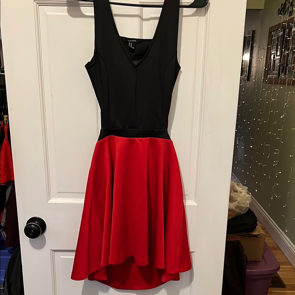 Elegant Black and Red Women's Dress